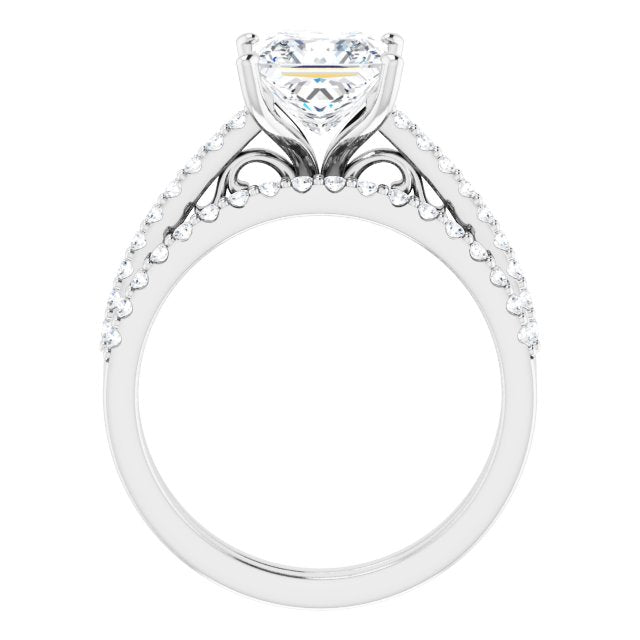 18K White Engagement Ring Mounting