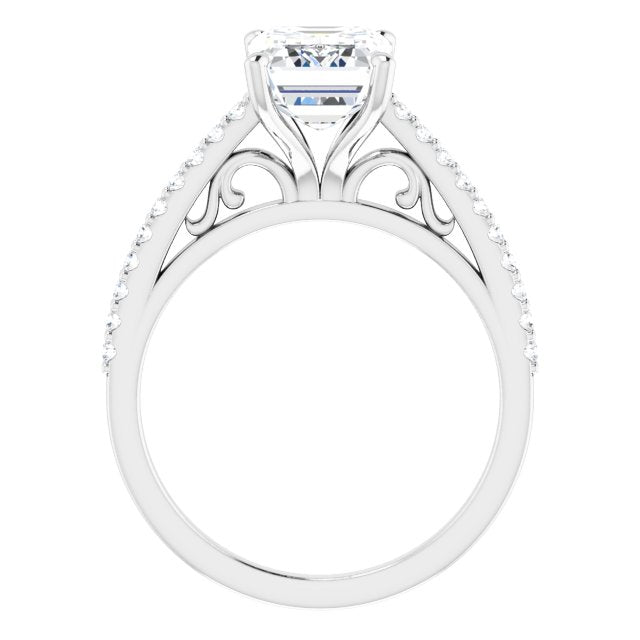 18K White Engagement Ring Mounting