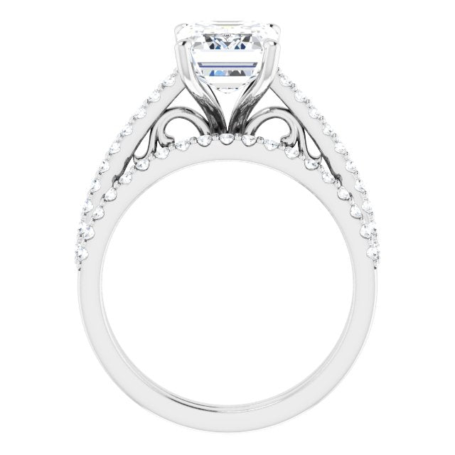 18K White Engagement Ring Mounting