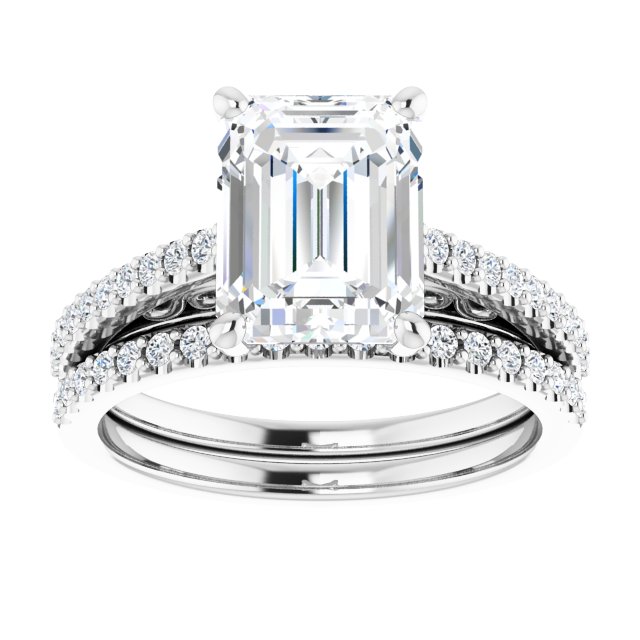 18K White Engagement Ring Mounting