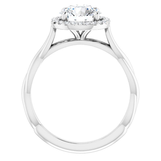 18K White Engagement Ring Mounting