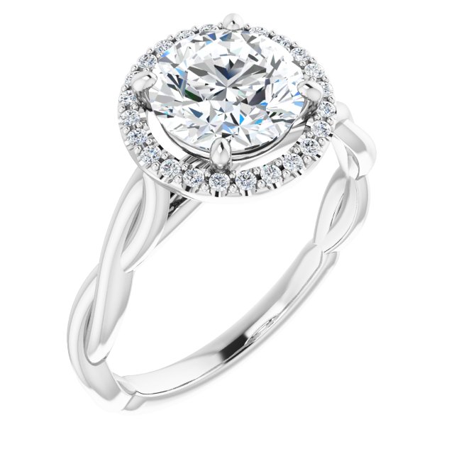 18K White Engagement Ring Mounting