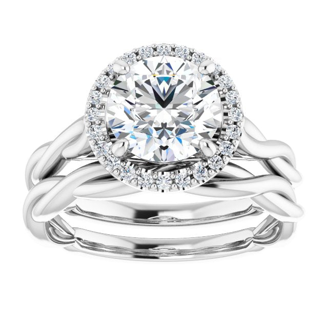 18K White Engagement Ring Mounting