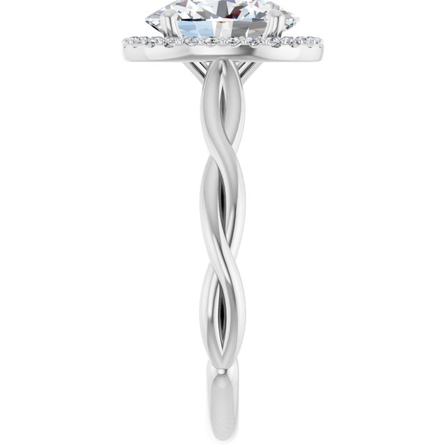18K White Engagement Ring Mounting