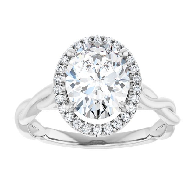 18K White Engagement Ring Mounting