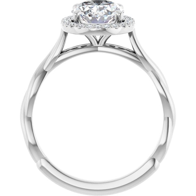 18K White Engagement Ring Mounting