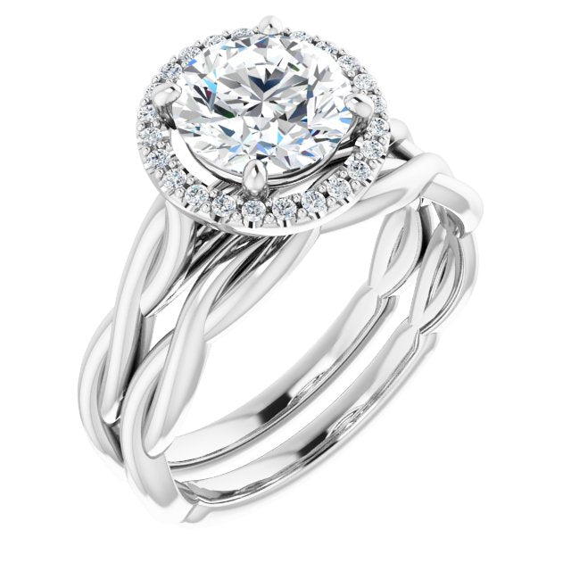 18K White Engagement Ring Mounting
