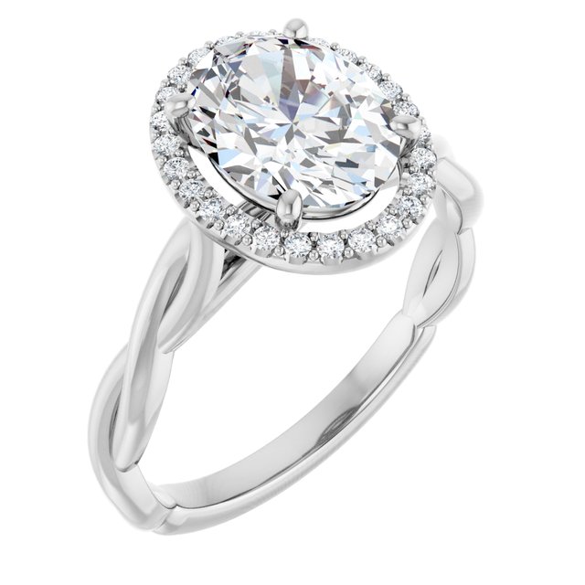 18K White Engagement Ring Mounting