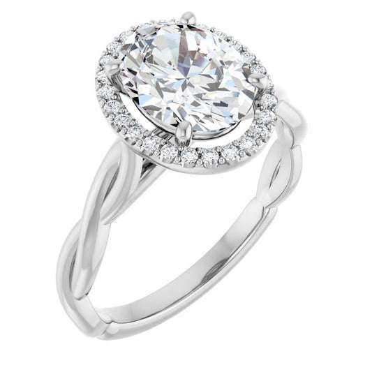 18K White Engagement Ring Mounting