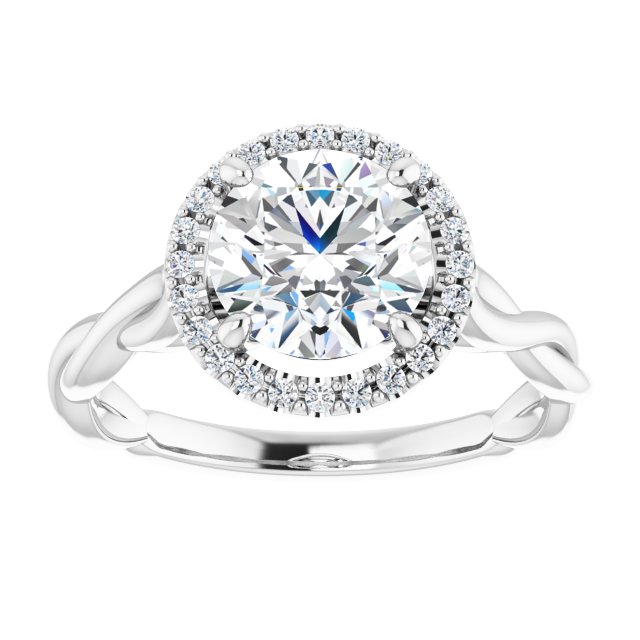 18K White Engagement Ring Mounting