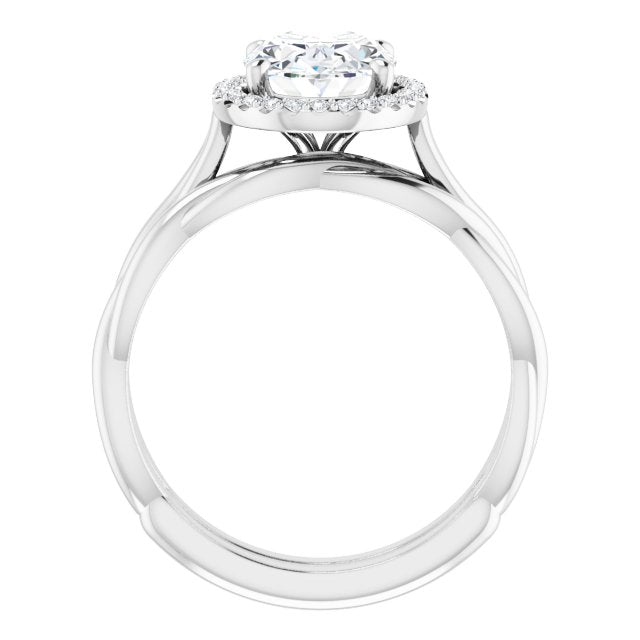 18K White Engagement Ring Mounting