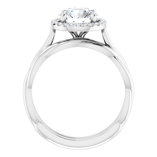 18K White Engagement Ring Mounting