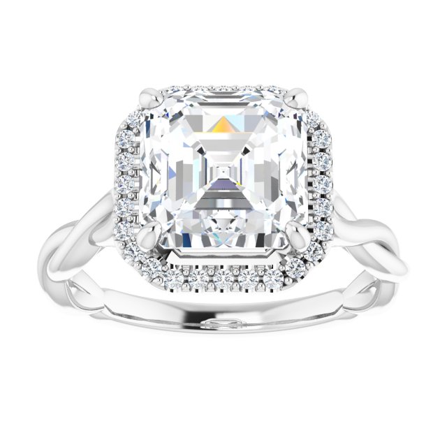18K White Engagement Ring Mounting
