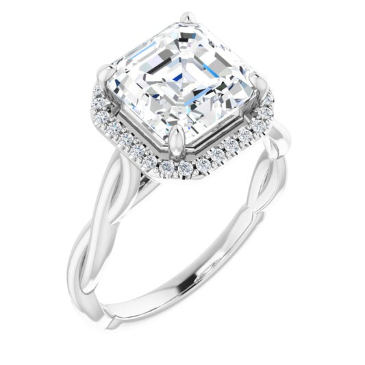 18K White Engagement Ring Mounting