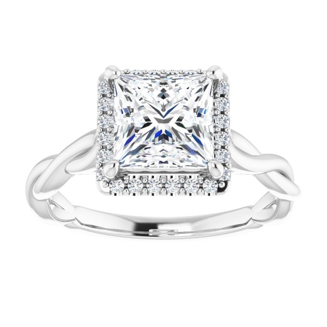 18K White Engagement Ring Mounting