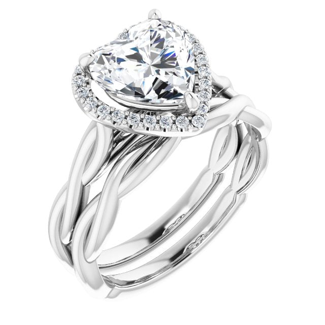 18K White Engagement Ring Mounting