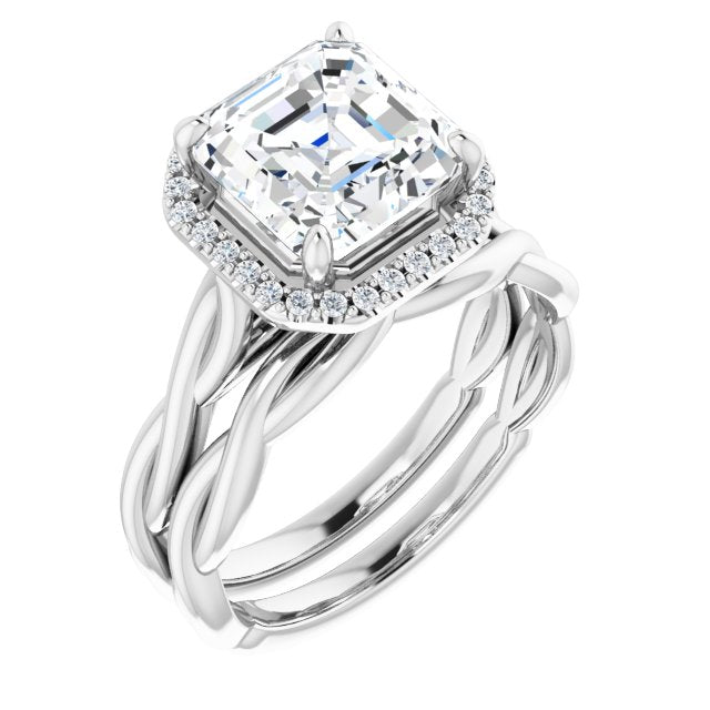 18K White Engagement Ring Mounting