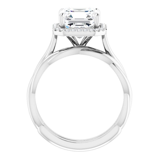 18K White Engagement Ring Mounting