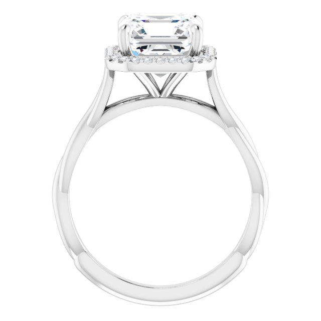 18K White Engagement Ring Mounting