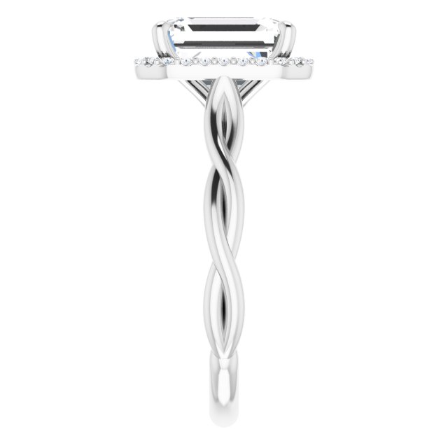 18K White Engagement Ring Mounting