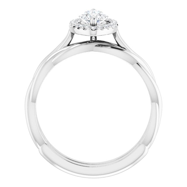 18K White Engagement Ring Mounting