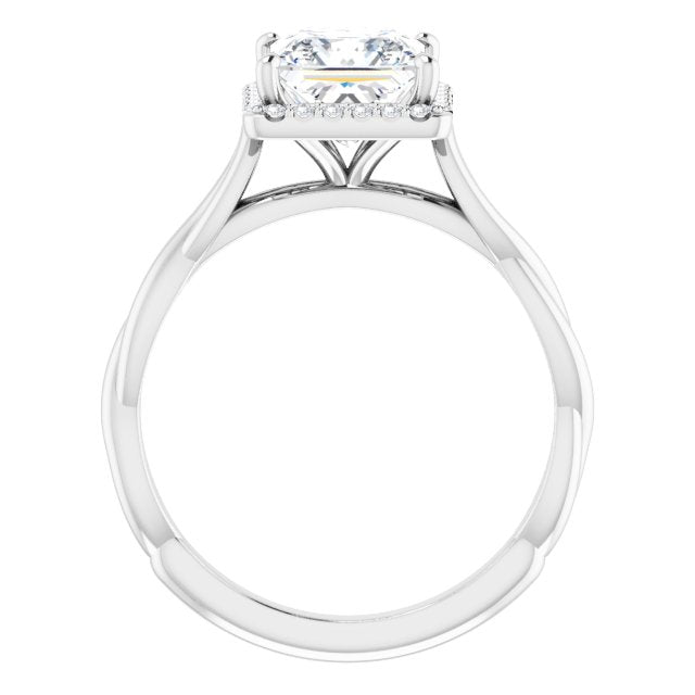 18K White Engagement Ring Mounting