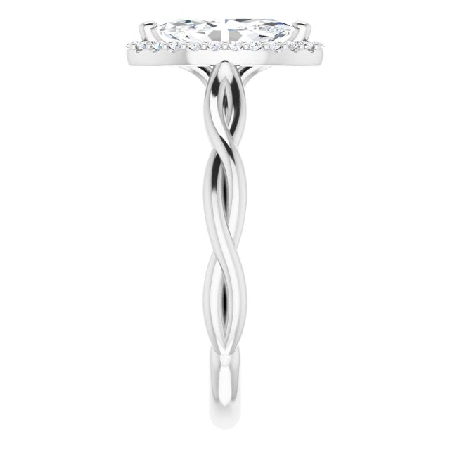 18K White Engagement Ring Mounting