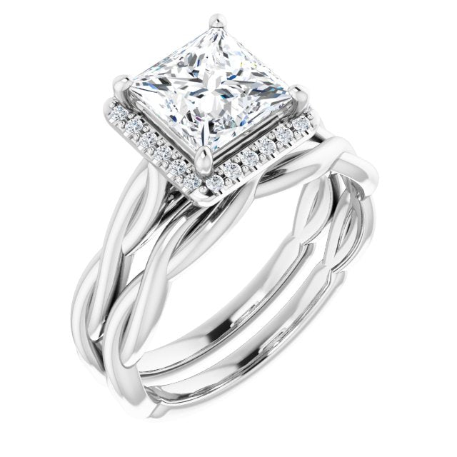 18K White Engagement Ring Mounting