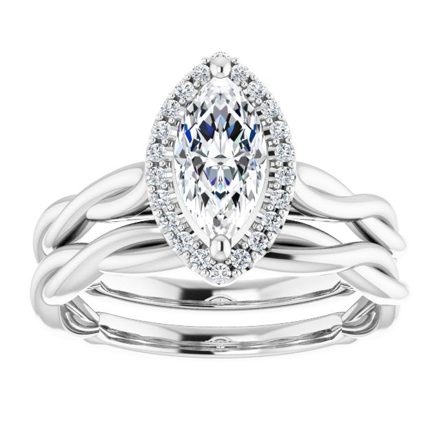 18K White Engagement Ring Mounting