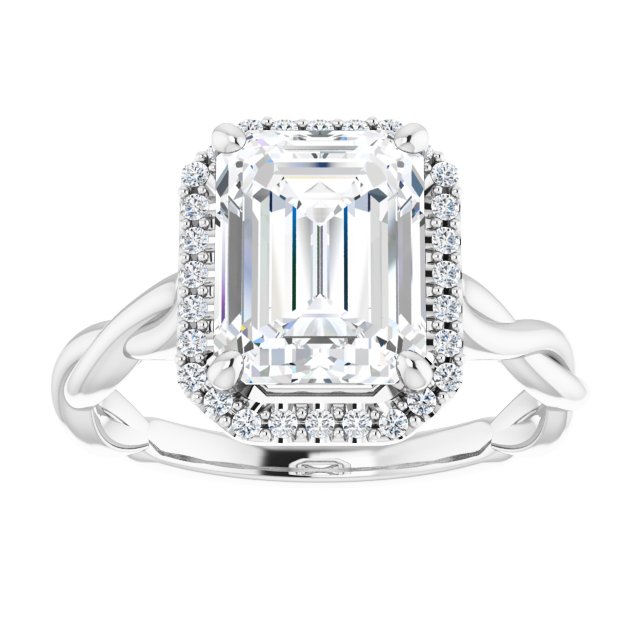 18K White Engagement Ring Mounting