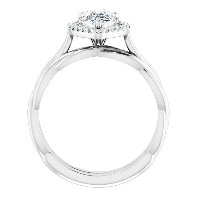 18K White Engagement Ring Mounting
