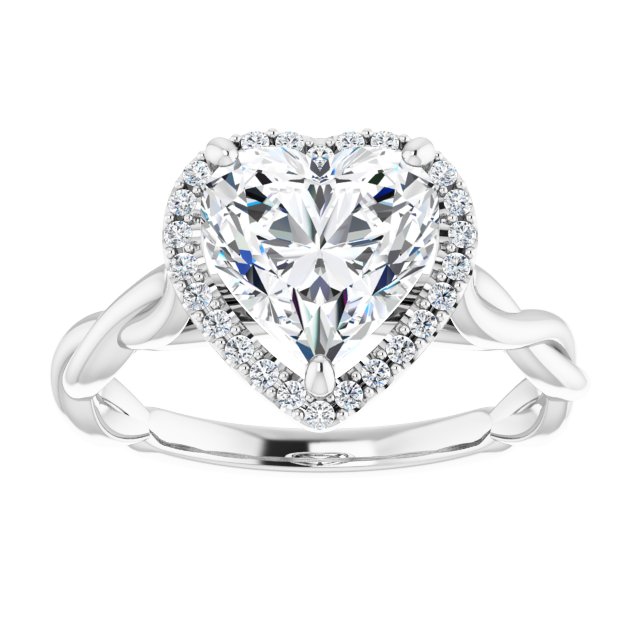 18K White Engagement Ring Mounting