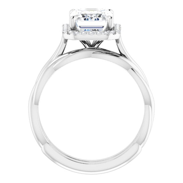 18K White Engagement Ring Mounting