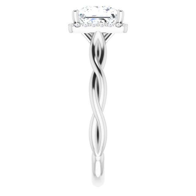 18K White Engagement Ring Mounting