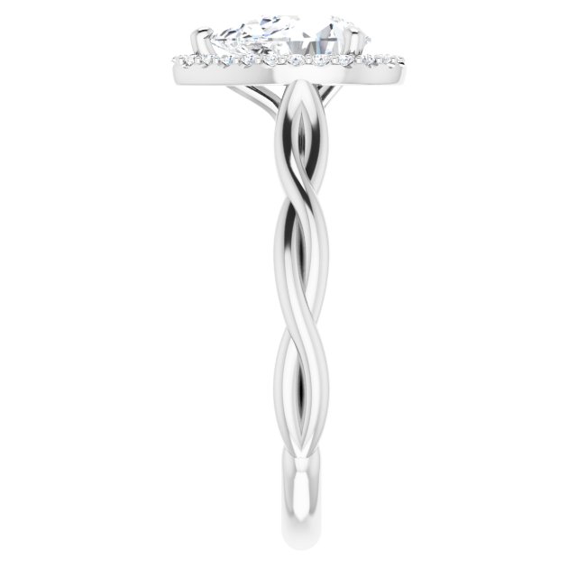 18K White Engagement Ring Mounting