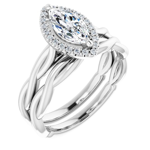 18K White Engagement Ring Mounting