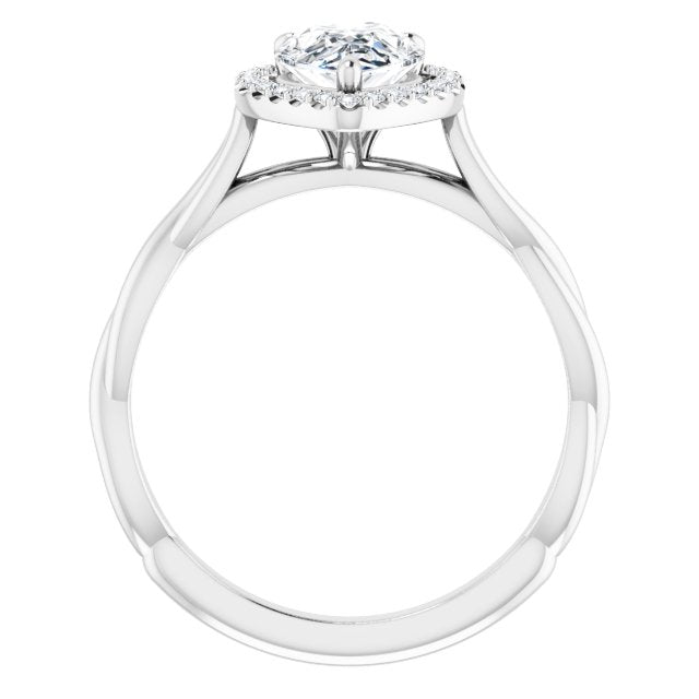 18K White Engagement Ring Mounting
