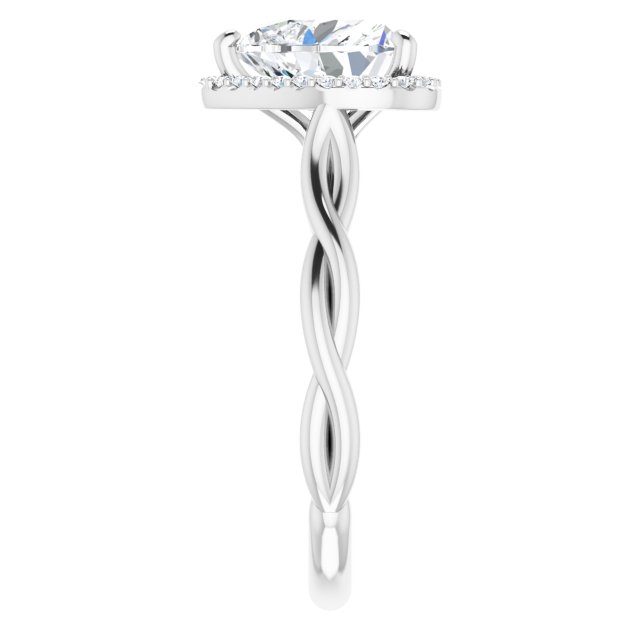 18K White Engagement Ring Mounting