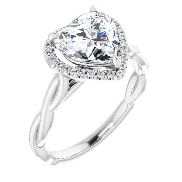 18K White Engagement Ring Mounting