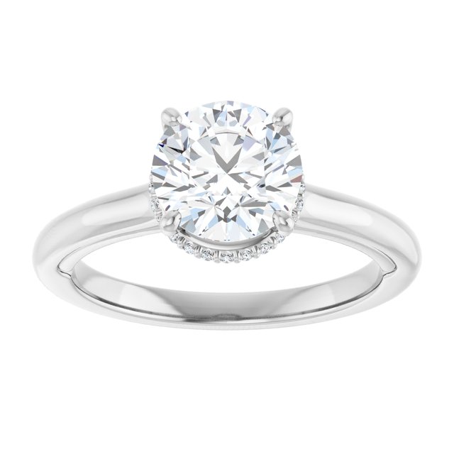 18K White Engagement Ring Mounting