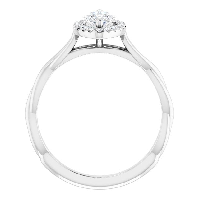18K White Engagement Ring Mounting