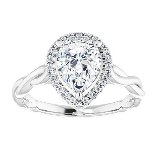 18K White Engagement Ring Mounting