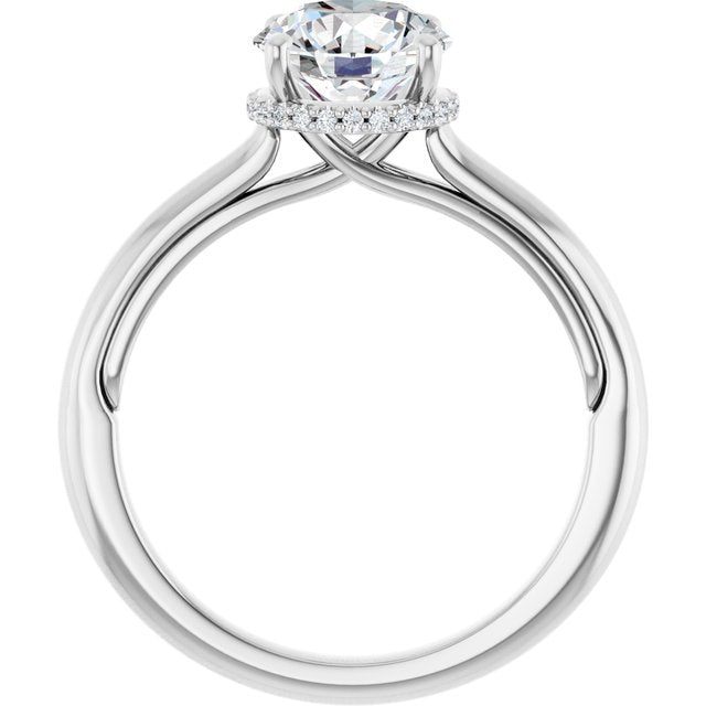 18K White Engagement Ring Mounting
