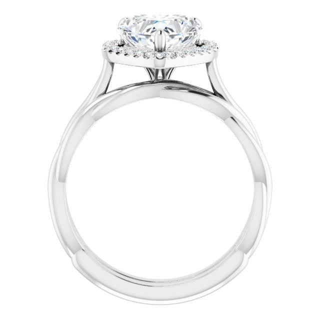 18K White Engagement Ring Mounting