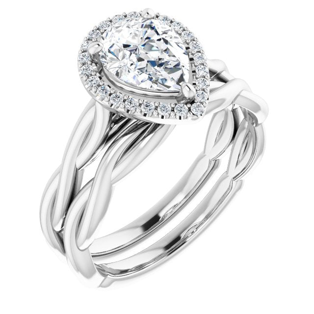 18K White Engagement Ring Mounting