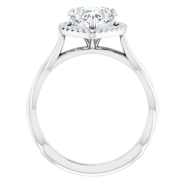 18K White Engagement Ring Mounting