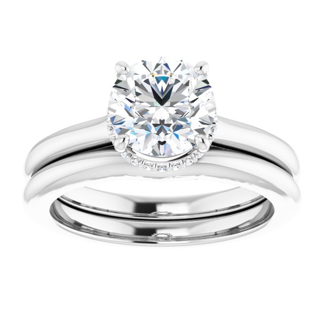 18K White Engagement Ring Mounting