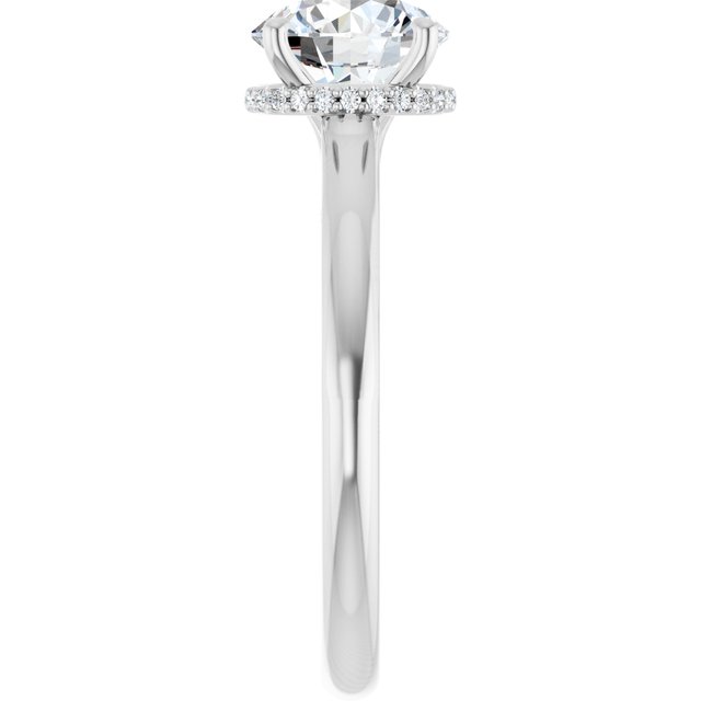 18K White Engagement Ring Mounting