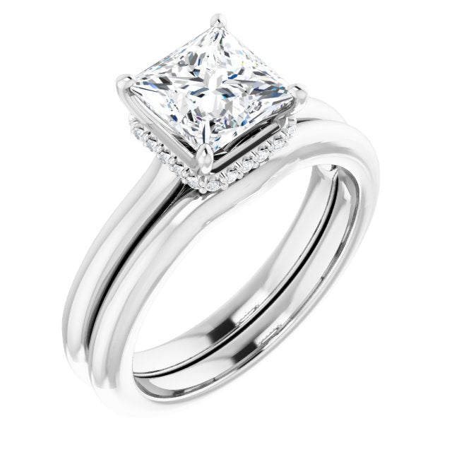 18K White Engagement Ring Mounting