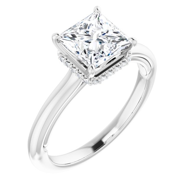 18K White Engagement Ring Mounting
